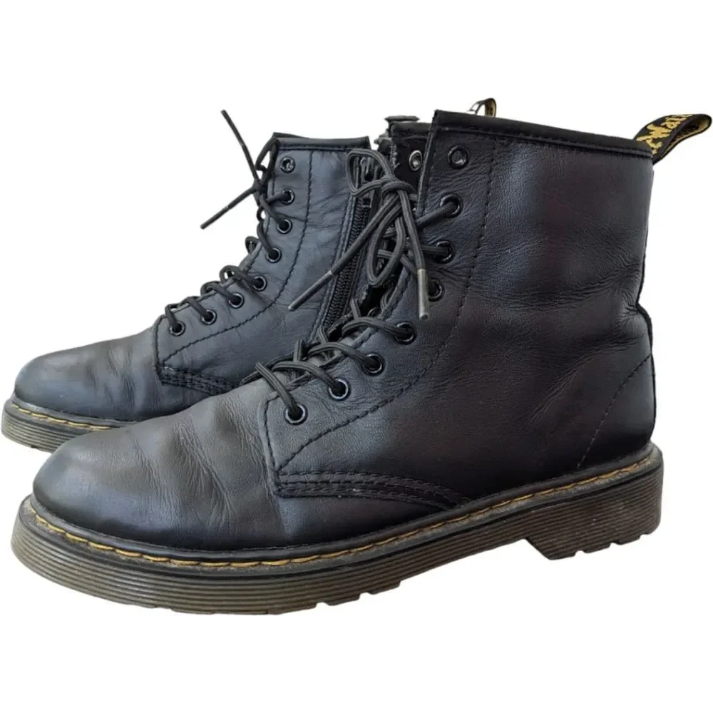 Dr. Martens Junior 1460 Softy T Leather Lace Up Boots in Black Size US 4M US 5L